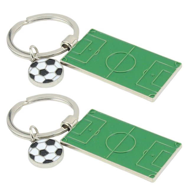 FRCOLOR Football Field Pendant 2PCS Cartoon Football Field Pendant Mini Football Field Keychain Pendant Zinc Alloy Football Field Keyring Pendants Multi-purpose Key Ring Pendant Gift