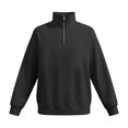 thumbnail image 6 of Nwiuh Boys Quarter Zip Pullover Long Sleeve Cotton Shirts Oversized Sweatshirts Kids Preppy Clothes Teens (Black, 5-6 Years), 6 of 6
