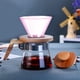 thumbnail image 5 of Filtro de café de vidrio, taza de café, filtro de vidrio reutilizable, base de madera extraíble, portátil, para bebidas, para la oficina, taza de mano, filtro de goteo, vidrio transparente,, 5 of 9