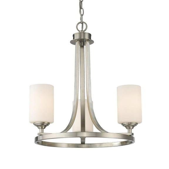 Z-Lite Bordeaux Brushed Nickel Transitional; Fusion Chandelier w/ 3 Light 100W - 435-3BN