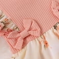 thumbnail image 2 of MAMOWEAR Toddler Baby Girls Clothes Summer Romper Lace Floral Printed Jumpsuit Headband Two-piece Set Kids Outfits, 2 of 8