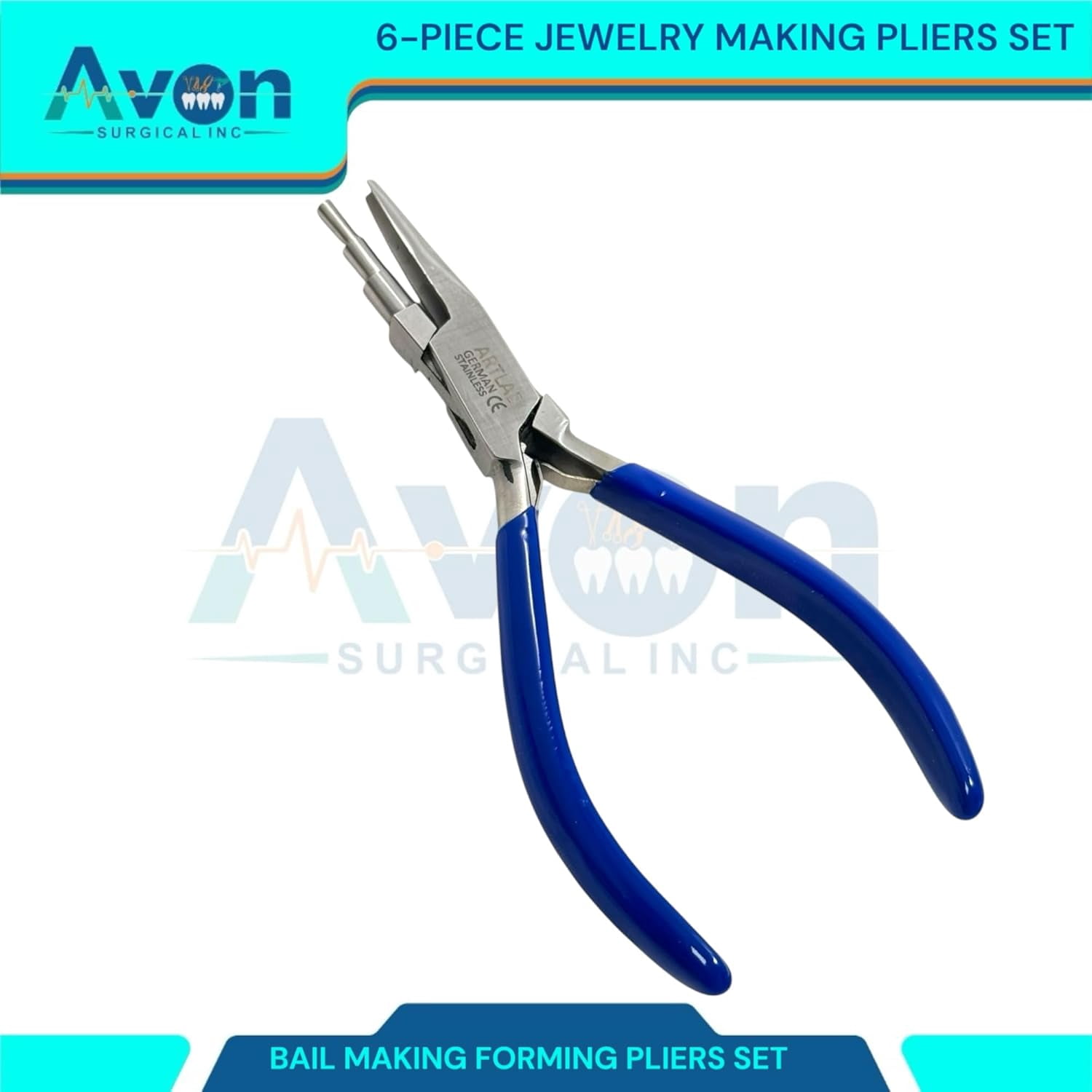 Crafts & Jewelry Making Pliers, Non-Slip - for Making Bail, Rings, Loops, and More - Stainless Steel - with Storage Pouch (Set of 6pcs)
