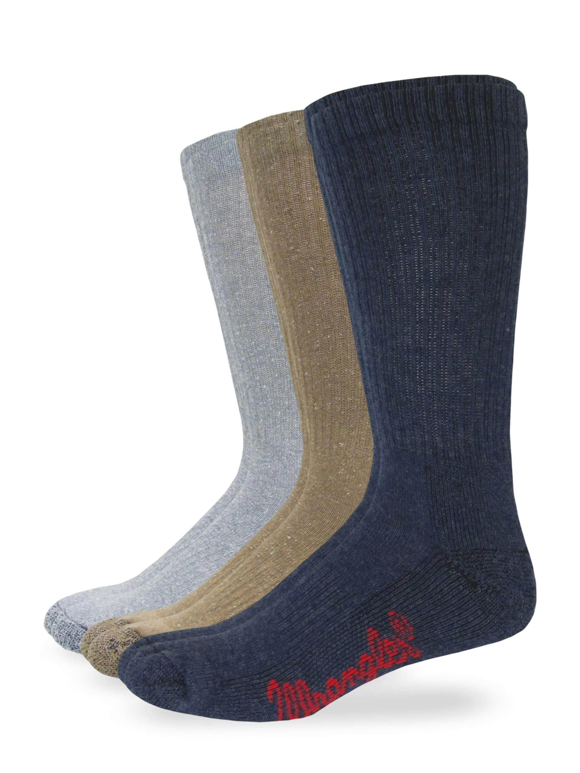 Wrangler Men's Cotton Cushion Work Crew Boot Socks 3 Pack Walmart
