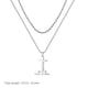 thumbnail image 2 of WEUVEB Collar De Cruz De Plateado Doble Capa Estilo Hip Hop Para Y Mujer, 2 of 8