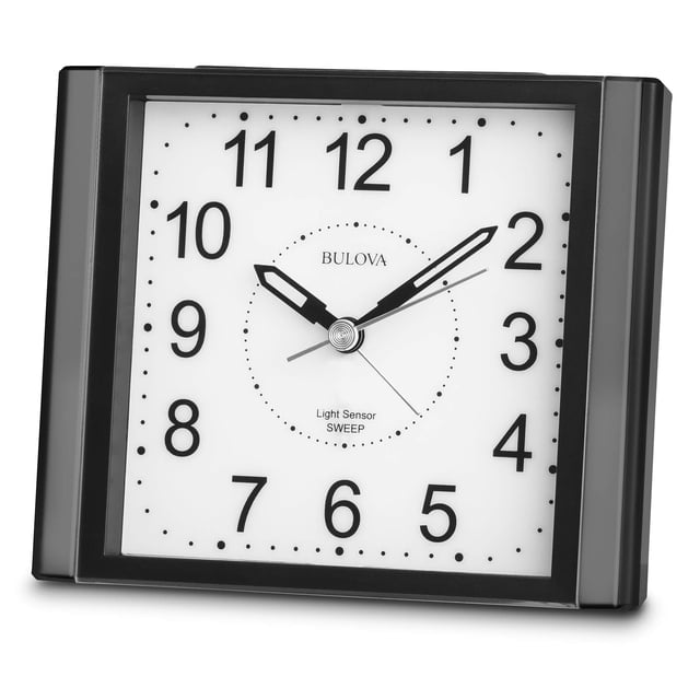 Reloj Despertador Bulova B1872 EZ View Caja Negra