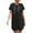 Black, variant on Patlollav Womens Summer Dresses Short Sleeve Bandage Casual Hat Solid Mini Dress