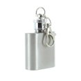 Lot of 2 Stainless Steel Mini Flasks Keychains Travel Drink