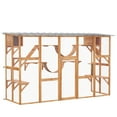 thumbnail image 2 of PawHut Catio Playground Outdoor Cat Enclosure Wooden Cat House Shelter, 2 of 9