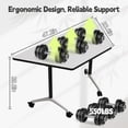 thumbnail image 2 of 2pcs Folding Conference Table with Wheels,47.2in Training Meeting Table with Flip-Top & Strong Metal Frame,Trapezoid Design for Classrooms & School Office Spaces(White), 2 of 7