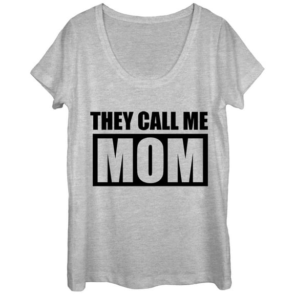 Women's CHIN UP They Call Me Mom Scoop Neck Athletic Heather X Large