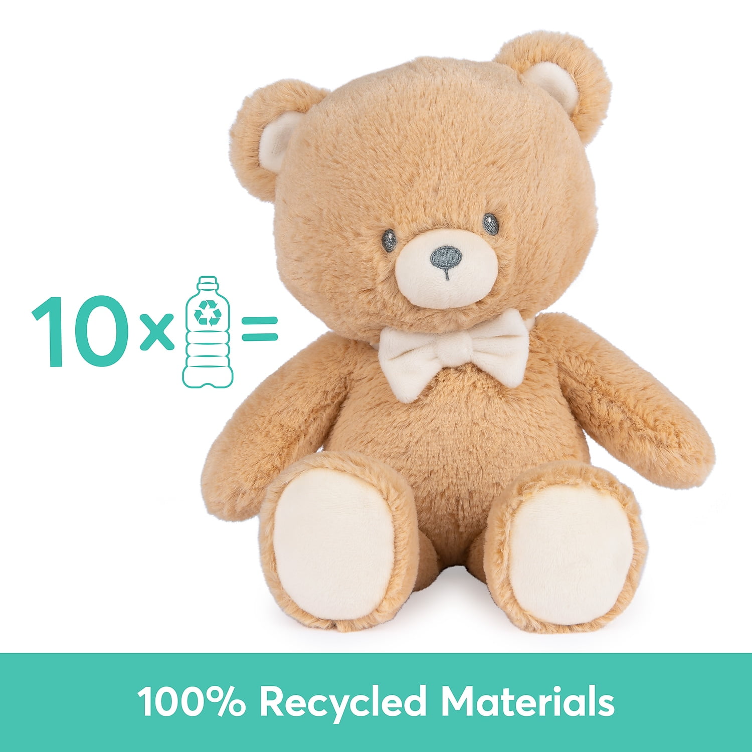 GUND Baby Sustainable Teddy Bear Plush, Stuffed Animal Made from Recycled Materials, Spring Decor, Easter Gift for Babies and Newborns, Brown/Cream, 13