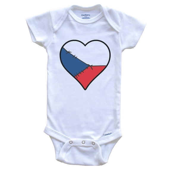 Czech Republic Heart Czech Flag Baby Bodysuit