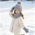 thumbnail image 4 of Girls Winter Hat Beanie Scarf & Gloves Set,Unisex, Cartoon Pattern, Casual & Practical, 3 Count, Winter Holidays Gift, 4 of 7