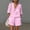 Pink, variant on OGLCCG 2 Piece Cotton Linen Sets for Women V Neck Short Sleeve Tops and Wide Leg Shorts Summer Casual Beach Outfits with Pockets,XXL