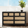 thumbnail image 2 of Luku 6 Drawer Dresser, Rattan Dresser for Bedroom with Metal Handles, Farmhouse Wood Storage Chest of Drawers for Bedroom, Living Room, Hallway, Entryway, 2 of 8