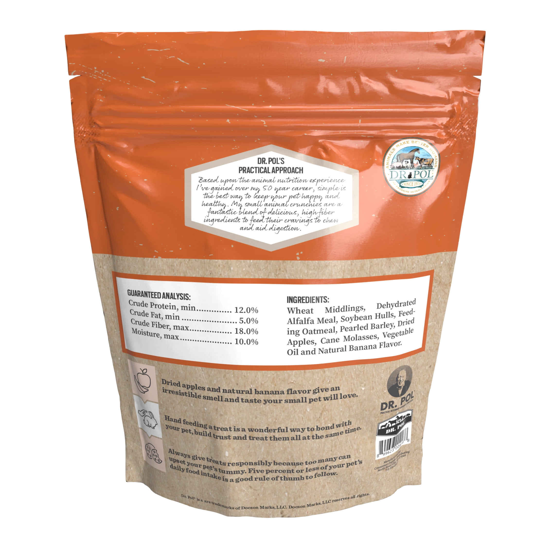 Dr. Pol Apple & Banana Flavor Crunchy Small Animal Treats, 3 oz. Bag