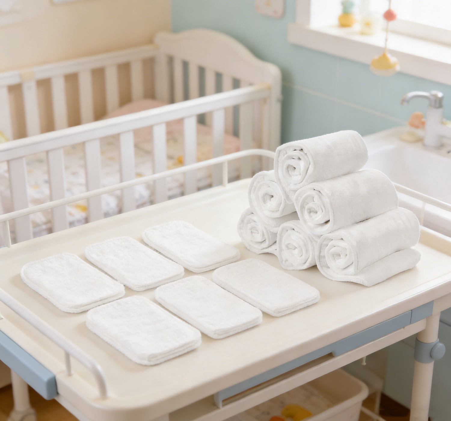 Bexikou 6 Pack 4-Layer High Absorbent Cloth Diaper Inserts, Leak-Proof Inserts, Reusable Breathable Microfiber Liners for Baby
