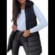 thumbnail image 2 of Chaleco para Mujer, Color Liso, Sin Mangas, con Capucha, para Invierno, Abrigo Acolchado. Negro 5XL, 2 of 7