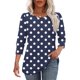 thumbnail image 5 of Neewe 3/4 Length Sleeve for Womens Polk Dot Tops Casual Crewneck Pullover Tunics Summer Comfy Blouses Fashion 2026, 5 of 7