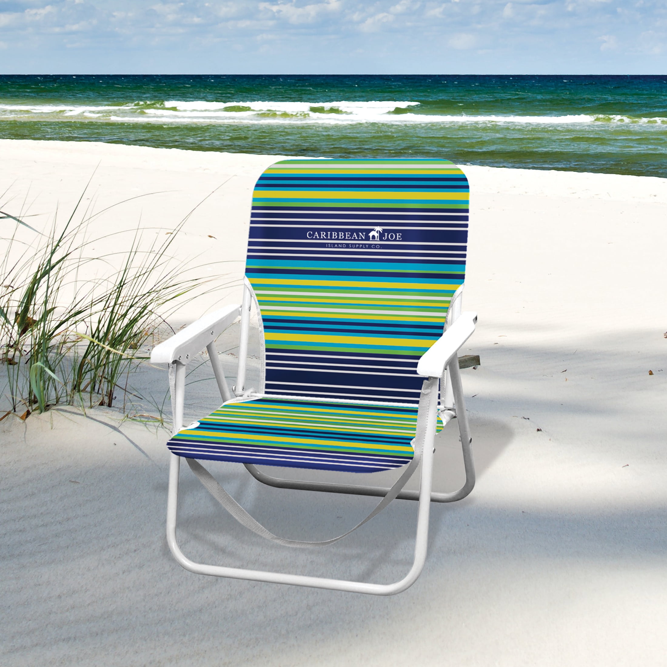 Caribbean Joe Folding Beach Chair, One Position with Armrests