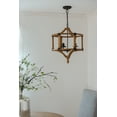 thumbnail image 2 of Table Lamp 3 - Light Wood Drum Chandelier, Hanging Light Fixture with Adjustable Chain for Kitchen Dining Room Foyer Entryway, Bulb Not Included,Bedroom Lamp, 2 of 12