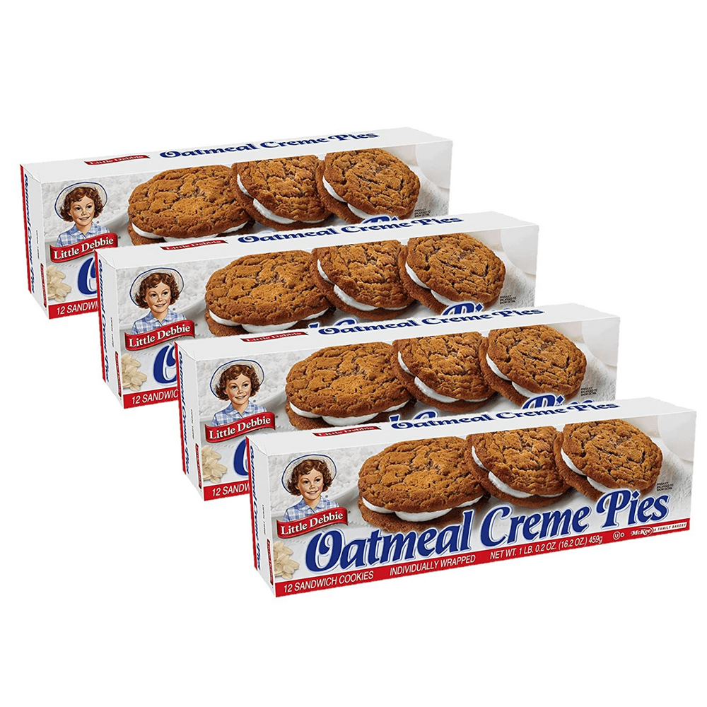 Little Debbie Oatmeal Creme Pies, 4 Boxes, 48 Soft Oatmeal Cookies with