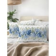 thumbnail image 2 of Outdoor Pillows Waterproof, Blue Spring Floral Throw Pillows with Inserts Included, Hydrangea Eucalyptus Leaves Botanical Indoor Outdoor Decorative Lumbar Pillow for Bed/Couch/Patio 12"x20", 1Pcs, 2 of 8