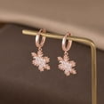 thumbnail image 4 of 925 Sterling Silver Sparkly CZ Snowflake Dangle Earrings for Women Teens Christmas Snowflake Dangle Earrings Drop Winter Party Earrings, 4 of 12