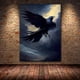 thumbnail image 1 of Pintura en lienzo de murciélago, Gato Negro, bruja antigua, búho, Cuervo, arte de pared, bruja oscura, Halloween, gótico, Vintage, Impresión de póster, decoración del hogar, 1 of 4