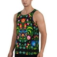 thumbnail image 2 of KLL Roosters and Flowers Print Men's Muscle Gym Workout Stringer Tank Tops Bodybuilding Fitness T-Shirts Tank Tops Men-3X-Large, 2 of 7