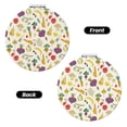 thumbnail image 2 of Uemuo Vegetable Print Compact Portable Pocket Makeup Mirror - Leather Cover, Elegant Travel Cosmetic Mirror for Purse, Pocket, and Handbag-Round Shape, 2 of 9