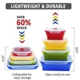 thumbnail image 4 of Silicone Collapsible Food Storage Containers with Lids Foldable Silicone Lunch Box Bento Lunch Box for Kitchen Freezer BPA free YH-644643632634-Pink 1, 4 of 6