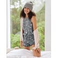 thumbnail image 4 of Oudiya 2 Pack Women Pajama Set Print Sleepwear Tank Tops and Ruffled Shorts with Pockets Soft Loungewear Sets Outfits, 4 of 6