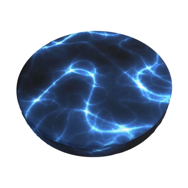 Balery Blue Lightning Fundas de asiento para taburete de bar redondo de tela de terciopelo ajustables que protegen de arañazos y manchas para sillas de 14 a 17 pulgadas.-14 inch