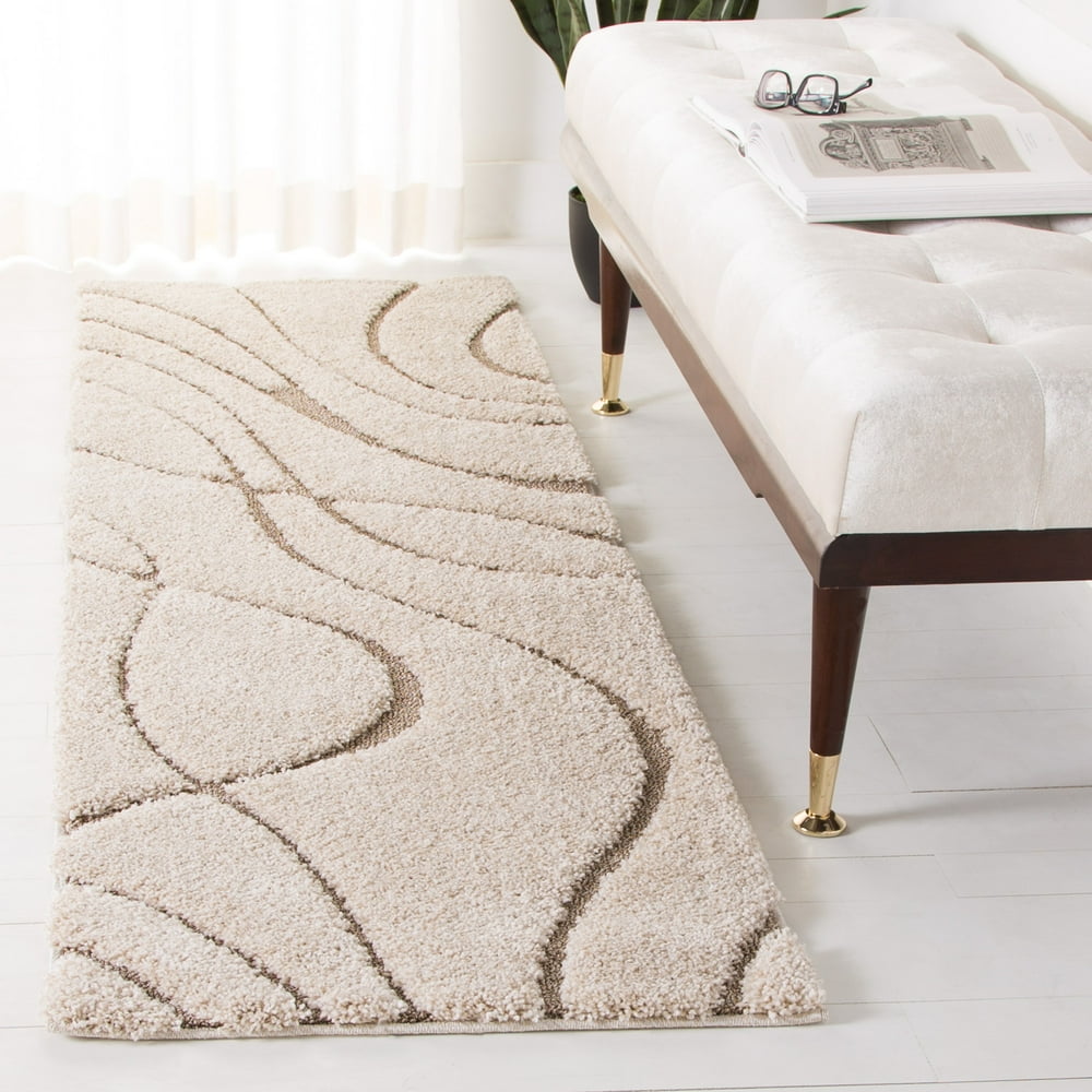 Safavieh Florida Shag Abstract Transitional Runner Rug, Beige Walmart