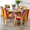 thumbnail image 3 of Red Chair Covers for Dining Room Set of 6 Modern Abstract Art Blue Chair Cover for Hotel Removable Stretchable Washable Dining Chair Slipcovers for Banquet Birthday Party Family Gathering, 3 of 6