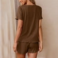 thumbnail image 4 of LIaqionyy Pajama Set for Women 2 Piece Short Sleeve Pjs Tops and Shorts Ribbed Knit Soft Sleepwear S-2XL, 4 of 7