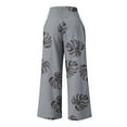 thumbnail image 5 of Plebaso Wide Leg Pants for Women Solid Color Printed Elastic Waist Casual Loose Trousers Ladies Full Length Pants, 5 of 5