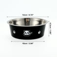 thumbnail image 2 of Unique Bargains 1 Pc Non-Skid Small Dog Bowl Panda Pattern for Indoor and Outdoor Black Stainless Steel Plastic, 2 of 4