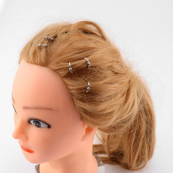 WHAMVOX 4 Bags 20pcs Stylish DIY Hair Braid Clips Jewelry Hair Pins Accessories for Women and Girls (Silver)