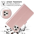 thumbnail image 6 of Allytechgroup for iPhone 11 Pro Wallet Case, Premium PU Leather Magnetic Buckle Zipper Pocket Card Slots Flip Stand Protective Cover with Hand Strap & Shoulder Strap - Rosegold, 6 of 12