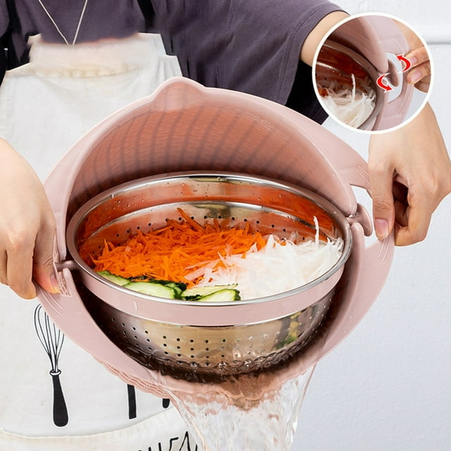 Boreal Craft Rack for Food 4 1 Strainer With Mixing Bowl Set Strainer Bowl With Measuring Spoon Fruit Strainer Bowl Strainer And Food Strainer Stainless Steel Swivel Kitchen Strainer Bowl