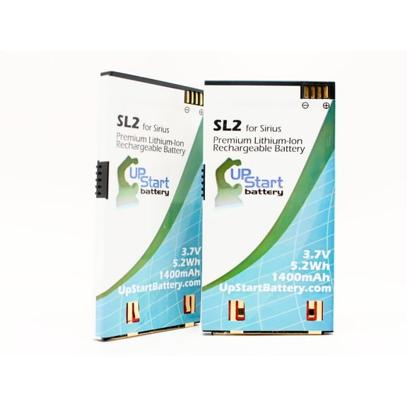 2x Pack - Sirius SL2 Battery - Replacement for Sirius Stiletto 2 Satellite Radio Battery (1400mAh, 3.7V Lithium-Ion)
