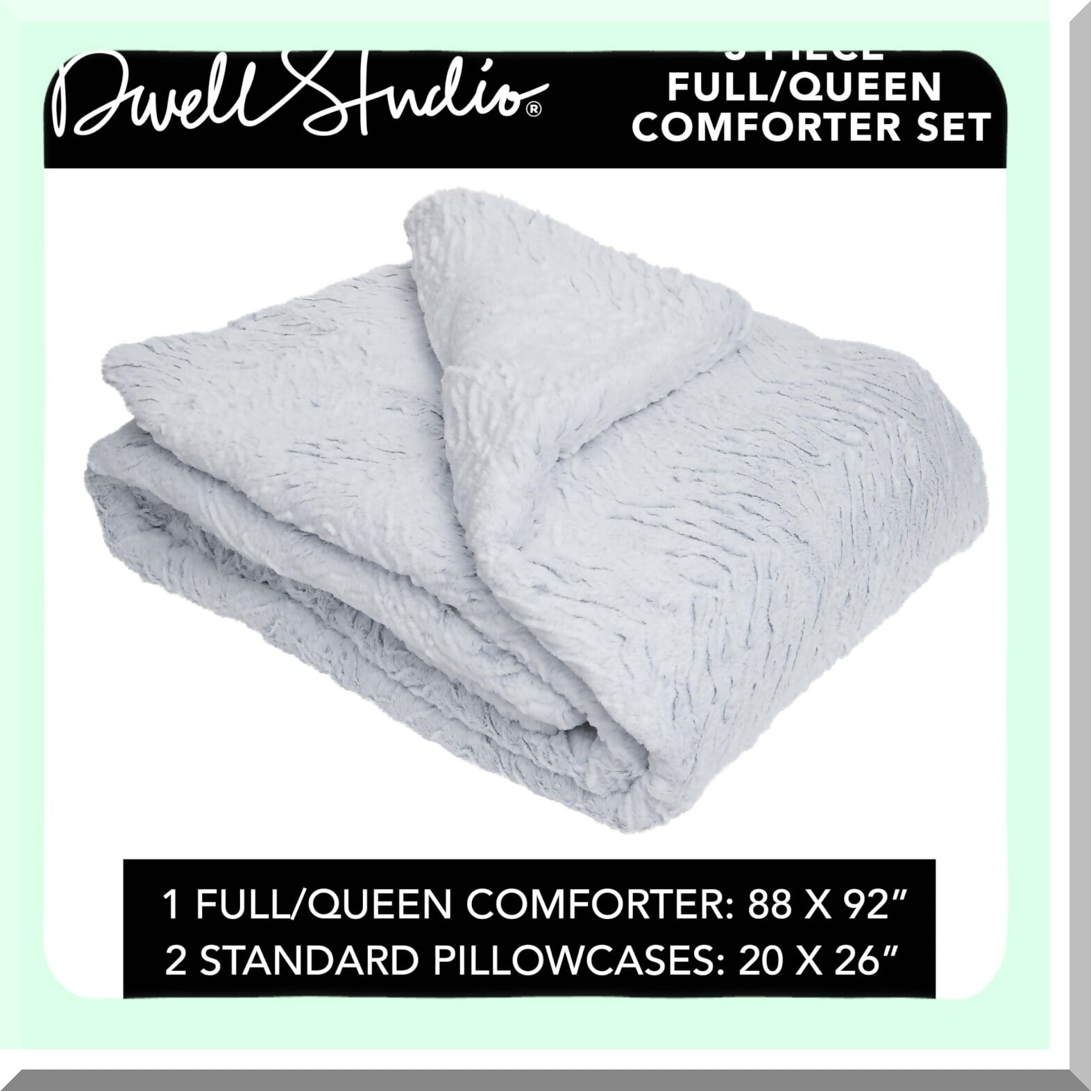 DreamLux 3pc Bedding Set Full Queen Size Light Grey Oversized Comforter Matching Shams Luxurious Softness Elegance 92 x 88 Walmart