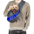 thumbnail image 1 of Portabebés para perros pequeños, portabebés para gatos, bolsa de malla transpirable para manos libres (se adapta a mascotas de aproximadamente 3 a 6 libras) (azul), 1 of 5