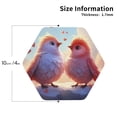thumbnail image 2 of Fuzoiu Heart Sky Bird Couple Print Leather Coasters Set,Drink Coasters Set of 4,for Tabletop Protection, Durable PVC Coasters,Home Décor and Housewarming Gift-Hexagon, 2 of 6
