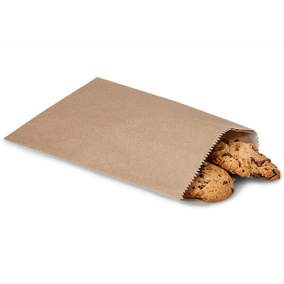 Pack Of 100, 1/2 Lb 5.75 X 7.5" Solid Kraft Paper Candy Bags For Nuts, Candies Made In USA