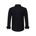 thumbnail image 3 of JTieacloth Mens Stretch Shirts Men's Dress Shirt Formal Stretch Wrinkle Long Sleeve Slim Fit Button Down Shirts For Wedding Party Black, 3 of 3