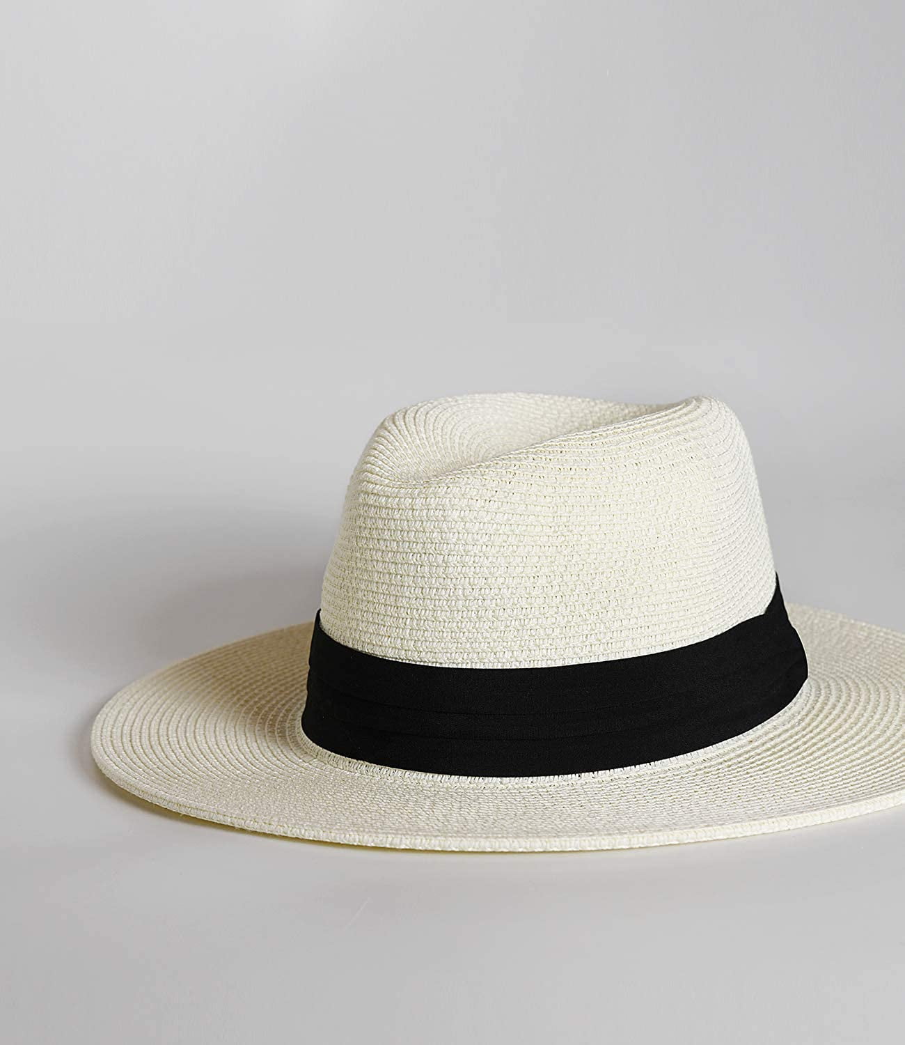 Womens Mens Wide Brim Straw Panama Hat 