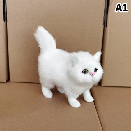 Cute Simulation Cat Plush Toys Soft Stuffed Kitten Model Fake Cat Realist Animal